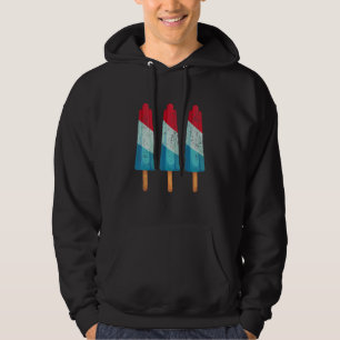 4:e juli: populationsform Ice Cream Rött vitt blåt Hoodie