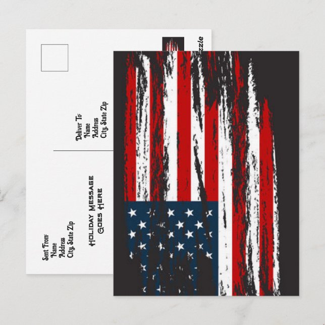 4:e juli Postcard USA Independence day Vykort (Fram/baksida)