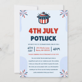 4:e juli Potluck Party Inbjudningar