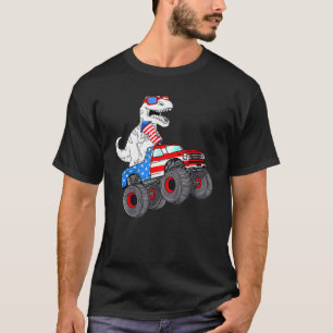 4:e juli Rex Dino Trex Dinosaur Monster Lastbil F T Shirt
