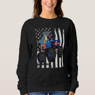 4:e Juli Rex Dino Trex Dinosaurie Monster Truck P T Shirt
