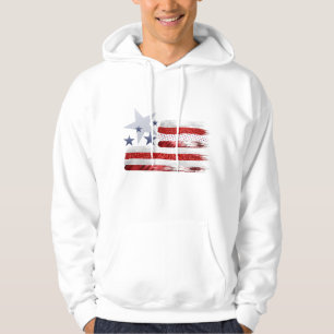 4:e juli röd, vit och blå flagga patriot Hoodie