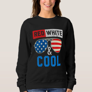4:e juli Röd vit och Coola Sunglass Kids Boy T Shirt