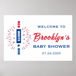 4:e juli Röd vit och tillbörlig babyåda Välkomna Poster