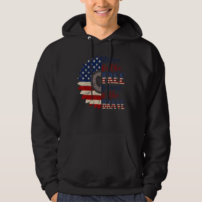 4:e juli Röda blåvita Färg Independence day Gra Hoodie (Framsida)