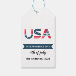 4:e juli röda USA självständighetsdag presentetike Presentetikett