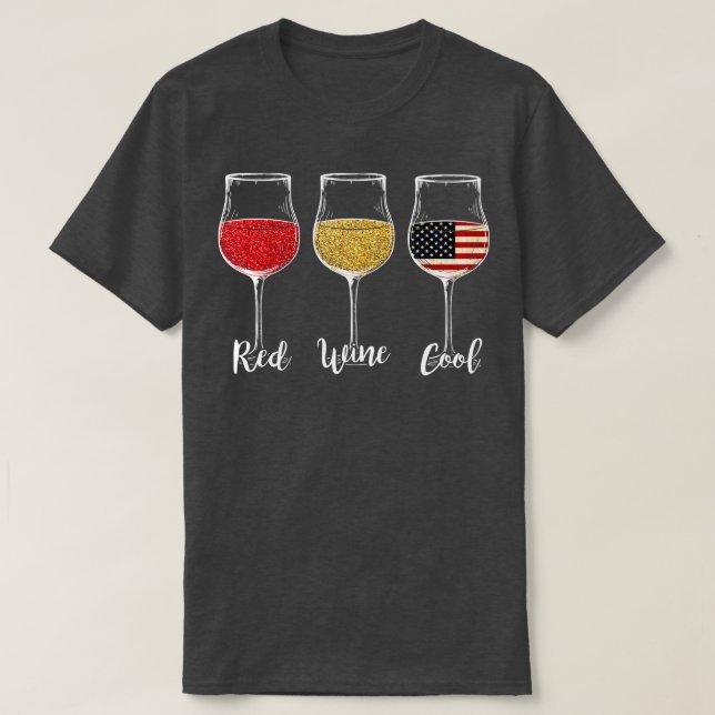 4:e juli Röda Vin-Coolan T Shirt (Design framsida)