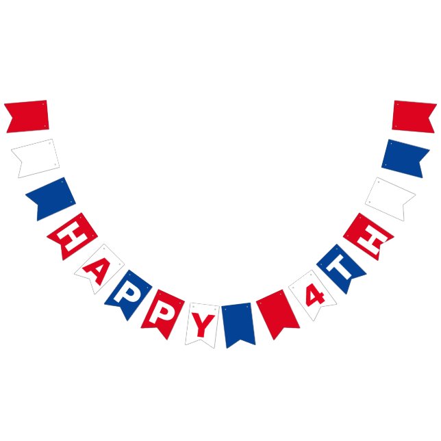 4:e juli Röda vitet och blått patriotiskt Party Vimplar (Alla)