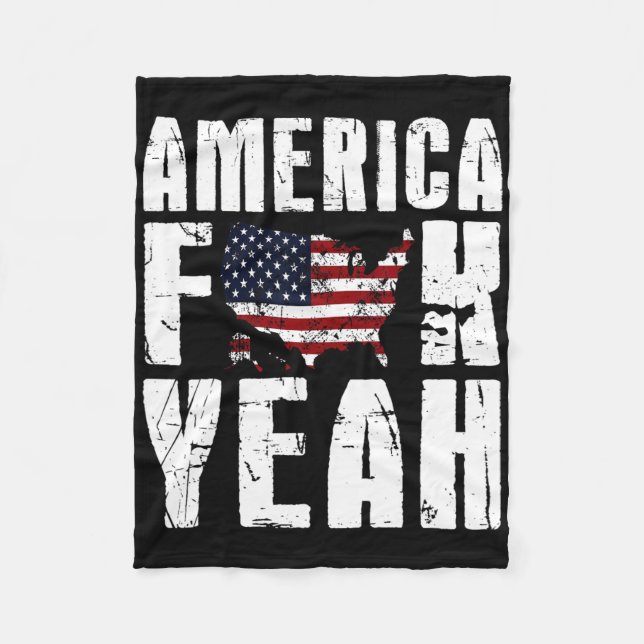 4:e juli rolig - Amerika Yeah  Fleecefilt (Framsidan)