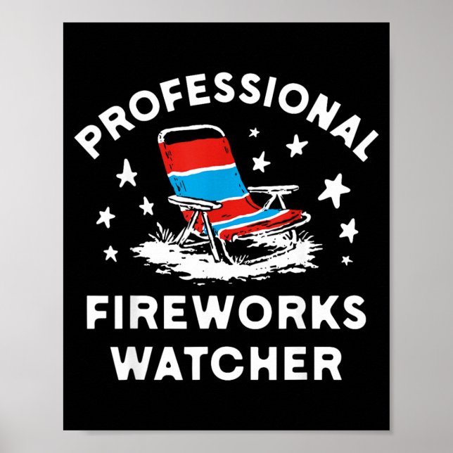 4:e juli rolig professionell fyrverkeri-beundrare poster (Framsidan)