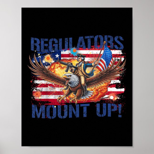 4:e juli roliga oberoende reglersystem patriotiska poster (Framsidan)
