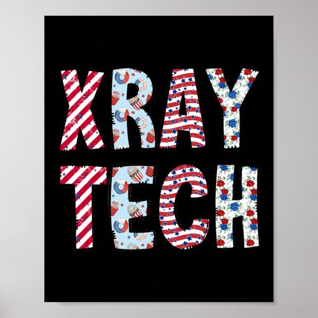 4:e juli: röntgentekniken Independence day America Poster (Framsidan)
