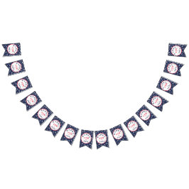 4:e juli Rött vitt blått stjärnor Vimplar