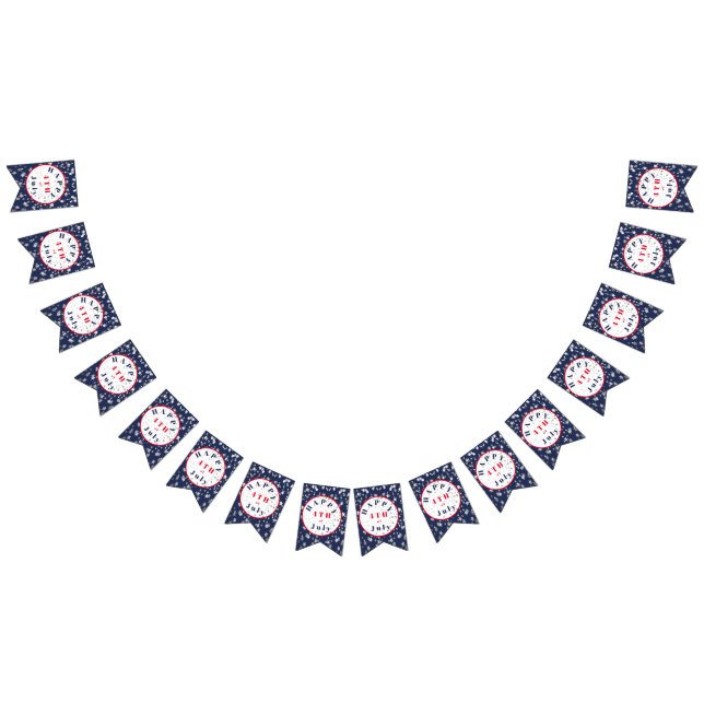 4:e juli Rött vitt blått stjärnor Vimplar (Alla)