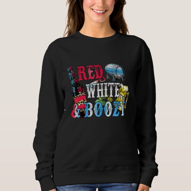 4:e juli Rött vitt och nyttigt dricksöl T Shirt (Framsida)