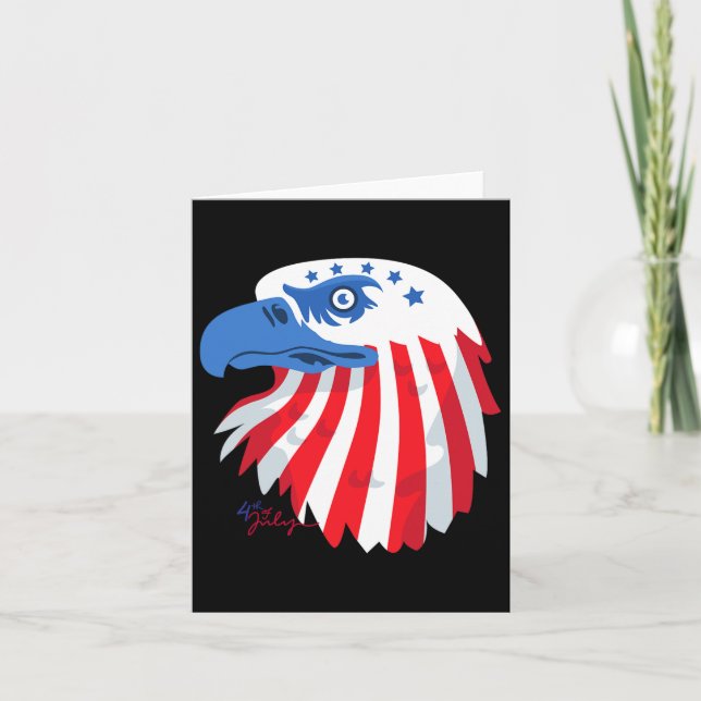 4:e Juli S - Patriotiska Tröjor - Amerikansk Flagg Kort (Framsida)
