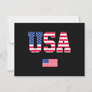 4:e juli Shirt USA Patriotic US American Flagga W Vykort