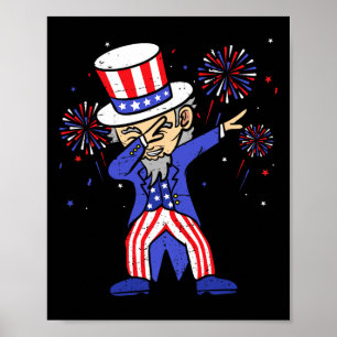 4:e juli Shirts För barn Funny Dabbing farbror Sa Poster
