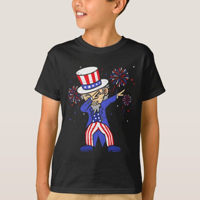 4:e juli Shirts För barn Funny Dabbing farbror Sa T Shirt (Framsida)