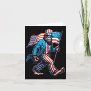 4:e juli: Shirts Patriotic American Flagga Bigfoot Kort