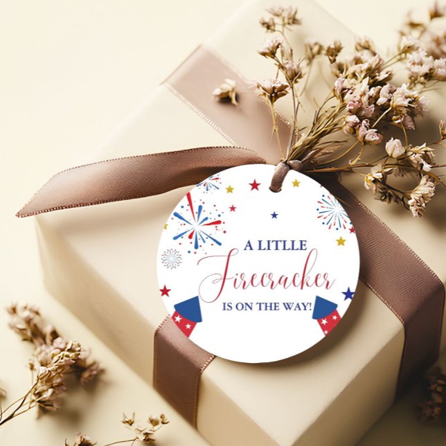 4:e juli Självständighetsstölder Baby Shower Gåvor Etiketter (Skapare uppladdad)