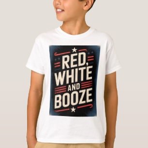 4:e juli-sjuka party Röd vit och sprit T Shirt