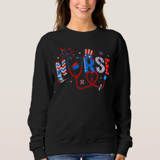 4:e juli-sjuksköterska för kvinnor Stetoskop Sjuks T Shirt
