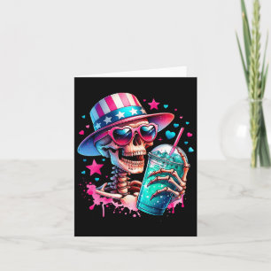 4:e juli Skeleton Retro Trendig Mamma Skull Mamma Kort