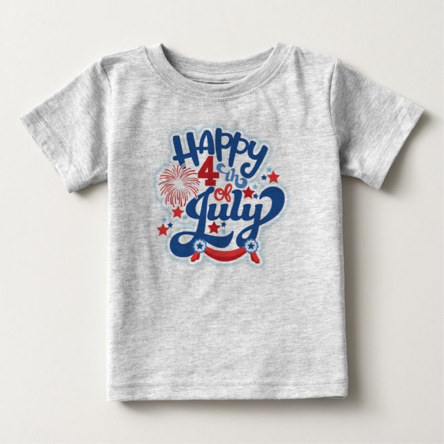 4:e juli Småbarn Grått T Shirt (Framsida)