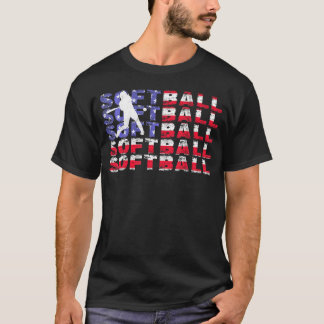 4:e juli Softball American Flagga Patriotic T Shirt