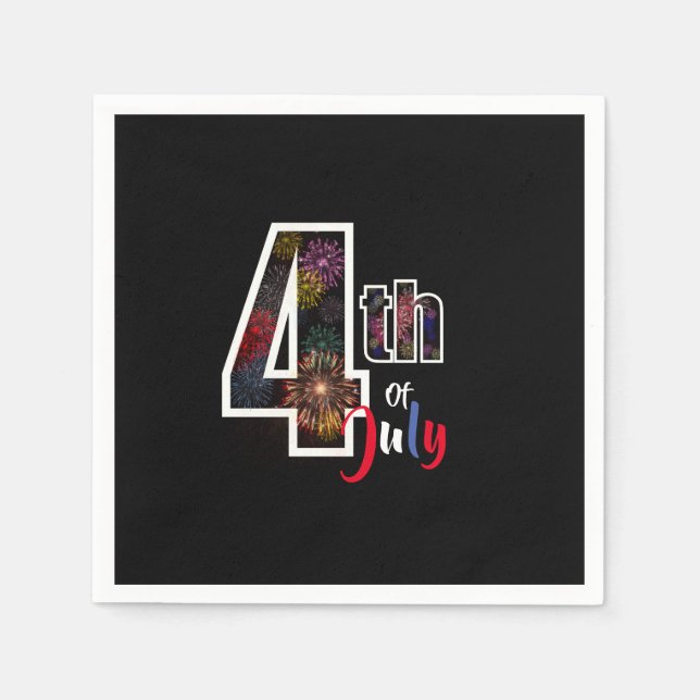 4:e juli söt fyrverkerier pappersservett (Framsidan)