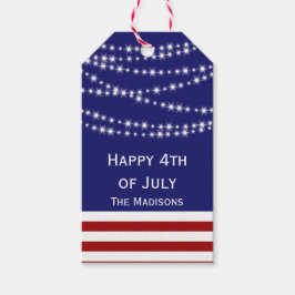 4:e juli Sparkler Märkre 5 med namn Presentetikett