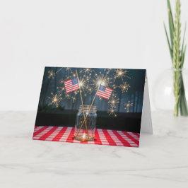 4:e juli Sparkler och Flaggor i Burk Kort