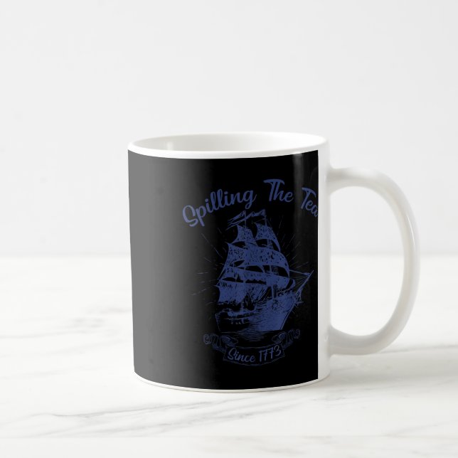 4:e juli Spiller Te Sidan 1773 Rolig Retro Kaffemugg (Höger)