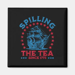 4:e juli Spiller Te Sidan 1773 Rolig Retro Magnet