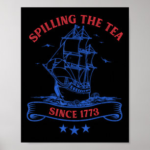 4:e juli Spiller Te Sidan 1773 Rolig Retro Poster