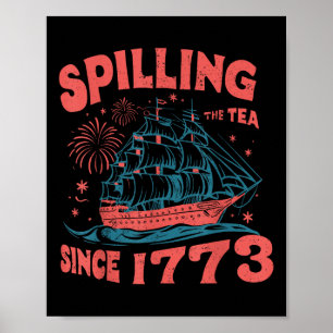 4:e Juli Spiller Te Siden 1773 Rolig Retro Poster