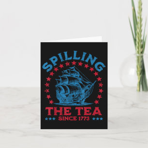 4:e juli: Spilling the Tea sedan 1773 Lustigt Retr Kort