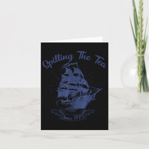 4:e juli: Spilling the Tea sedan 1773 Lustigt Retr Kort