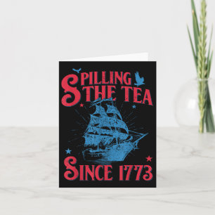 4:e juli: Spilling the Tea sedan 1773 Lustigt Retr Kort