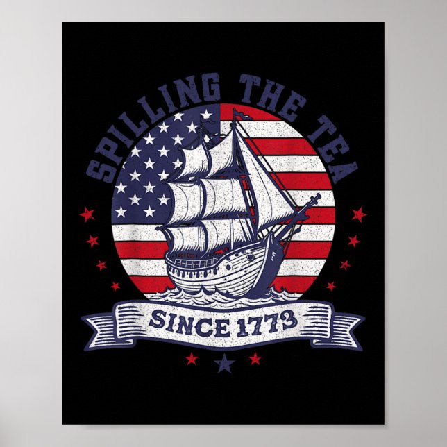 4:e juli: Spilling the Tea sedan 1773 Poster (Framsidan)