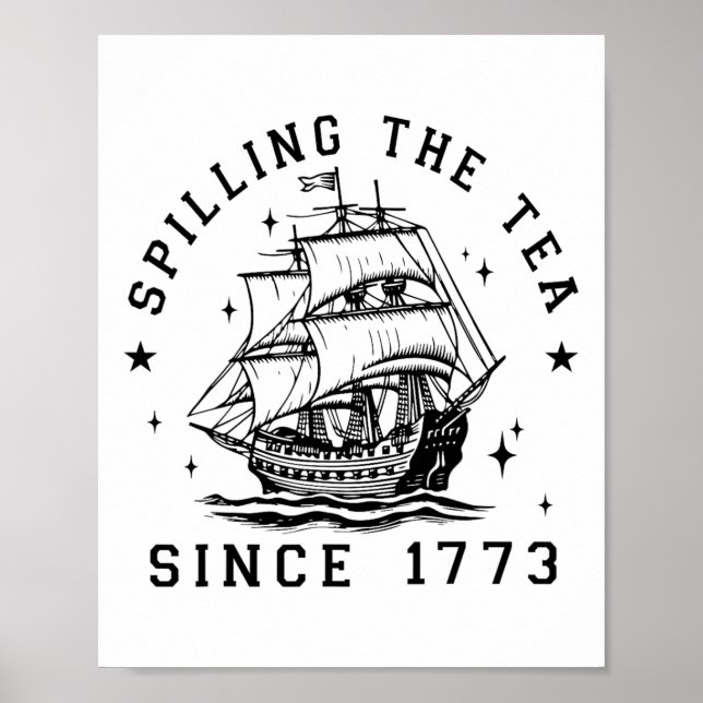 4:e juli: Spilling the Tea sedan 1773 Poster (Framsidan)