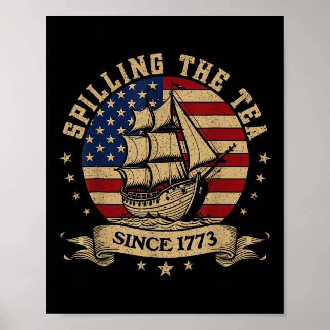 4:e juli: Spilling the Tea sedan 1773 Poster (Framsidan)