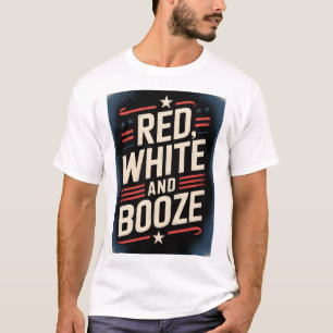 4:e juli spritfest Röd Vit och Sprit T Shirt