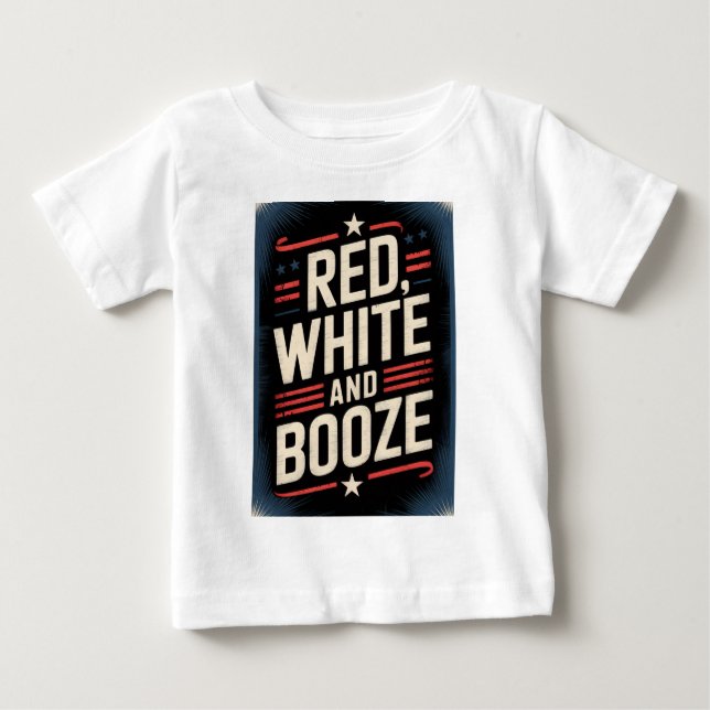 4:e juli spritfest | Röd vit och sprit T Shirt (Framsida)
