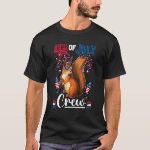 4:e juli: Squirrel Sunglasses American Fla T Shirt