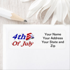 4:e juli Star Rand Returadress Etikett