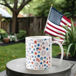 4:e juli Stars & Fireworks Mugg