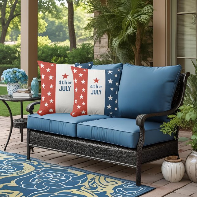 4:e juli Stars - Patriotic Red, White & Blue Kudde (Skapare uppladdad)
