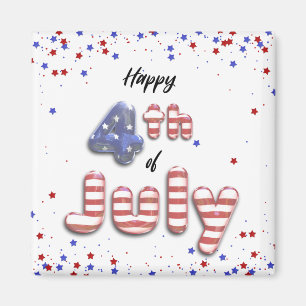 4:e juli Stars Rand Foil Balloations Magnet